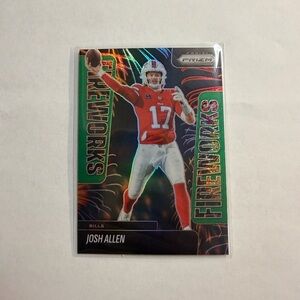 🔥Josh Allen Prizm 'Fireworks' NFL Trading Card - Red & White